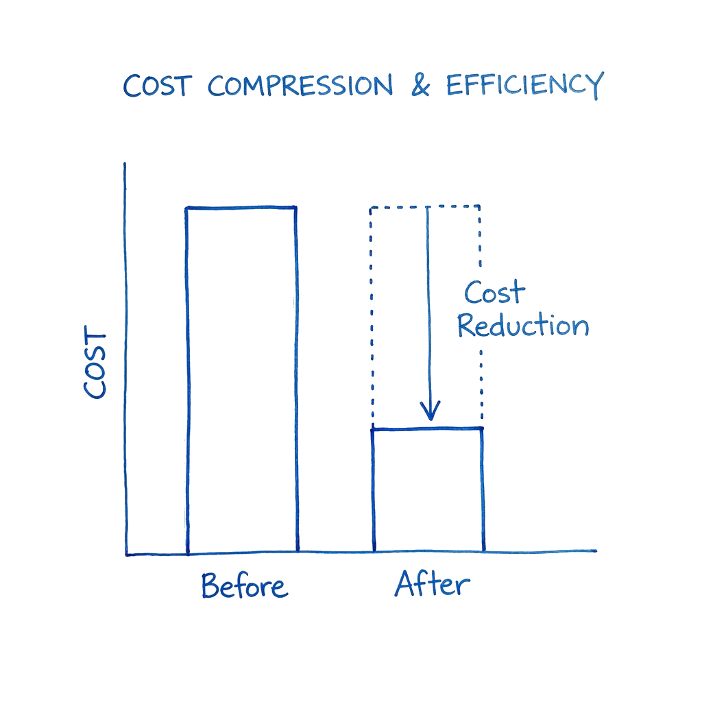 制作原価の圧縮イメージ