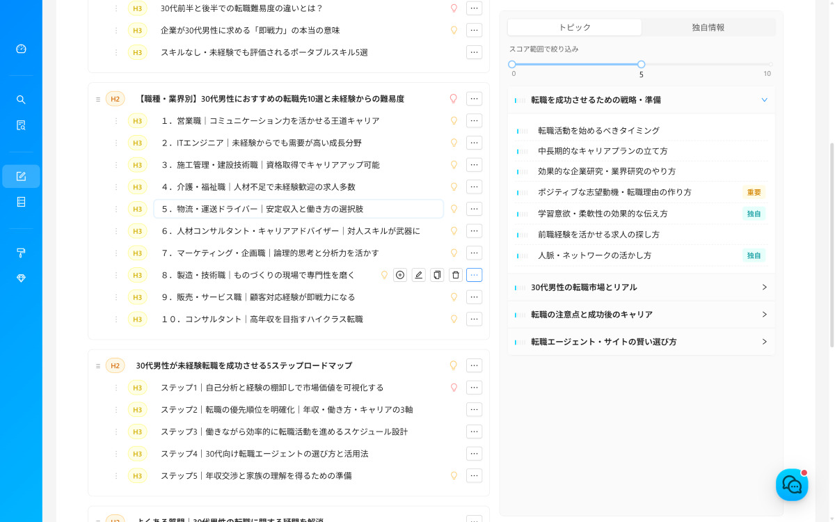 構成案編集画面 1